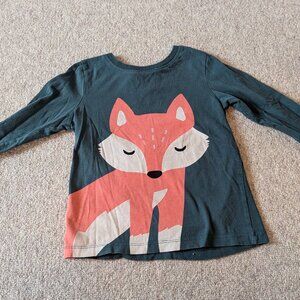 Hanna Andersson Long Sleeve T with Fox Graphic (Size 5)